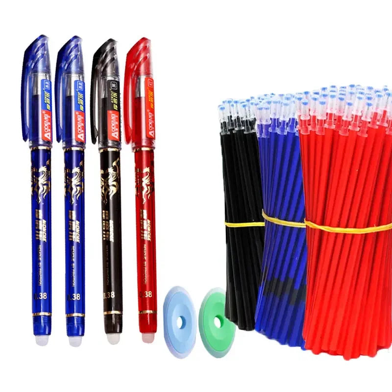 26 Pcs/Set Kawaii Erasable Pens 0.38mm Gel Pen Waterproof Gel Ink Stationery School Writing supplies for Notebook Office Student