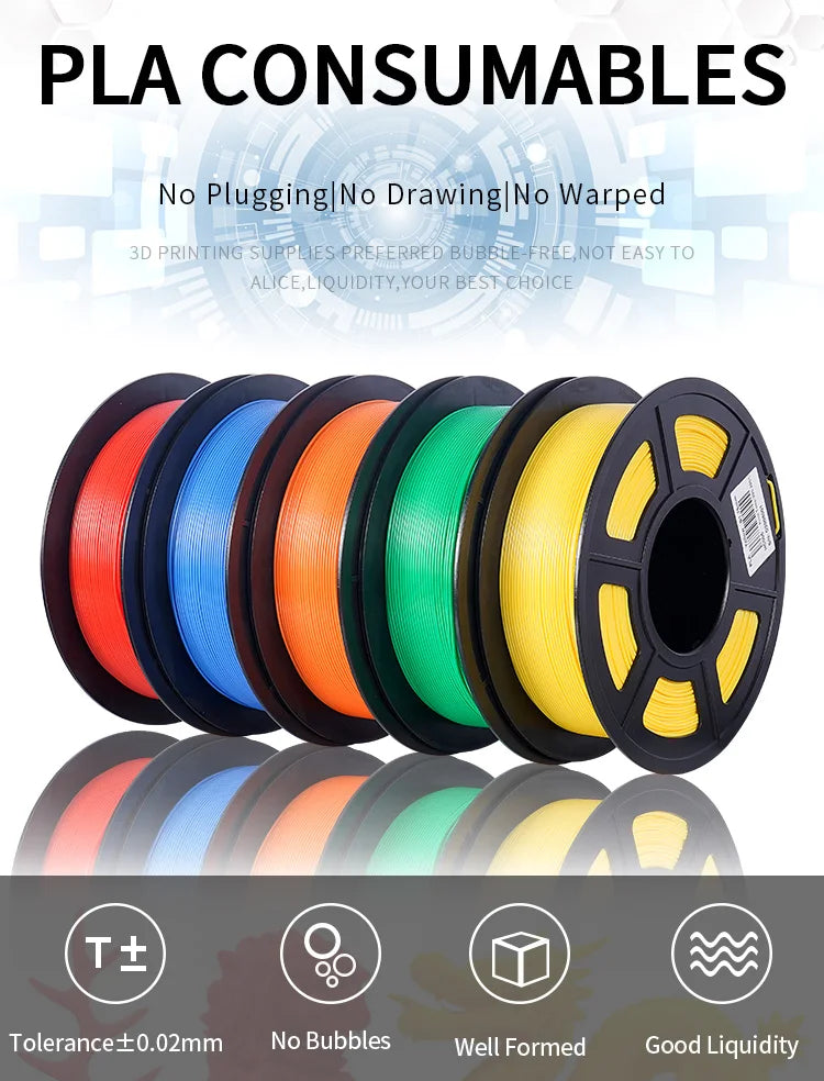 10KG/22LBS Multicolor PLA filament 1KG/Roll 1.75mm For 3D Printer Material for 3D Printing 3D Printer Filament Free Shipping