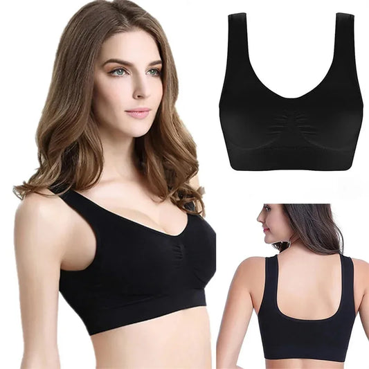 Soutien-gorge sans couture pour femme Crop Top Noir Rayures Verticales Soutien-gorge de sport respirant Brassière de fitness Yoga Sous-vêtements Soutien-gorge de sport