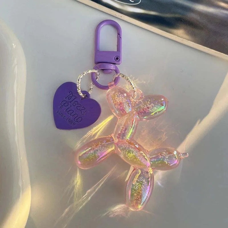 New Candy Color Balloon Dog Keychain for Girls Creative  Balloon Dog Phone Chain Key Buckle Accessories Bag Pendant Toys