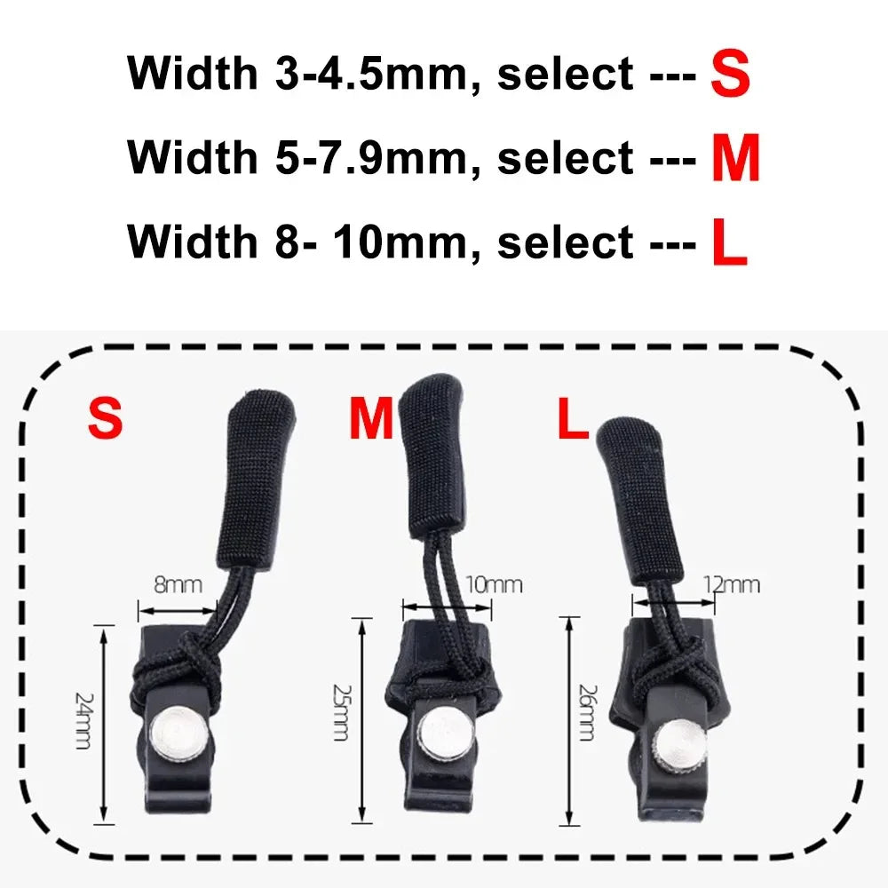 6/3pc Universal Zipper Lock Head Quick Installation Detachable Zipper Head for Jackets Luggage Bags Replacing Slider Lock Repair