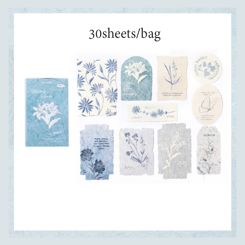 30 Sheets Sticker Pack Embossed Matchbox Style Scrapbooking Stickers for DIY Planner Journal Notebook Phone Case Decoration
