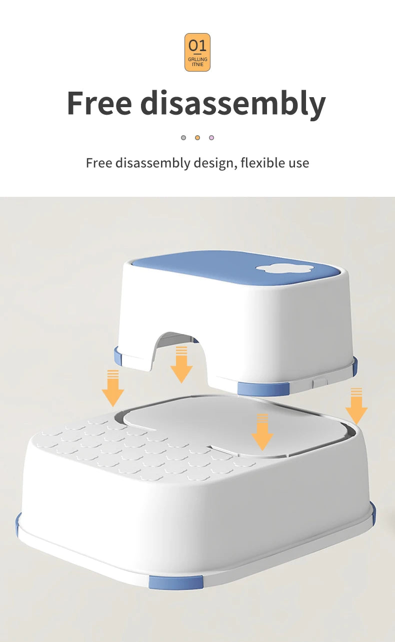 WORTHBUY Kid Step Stool Bathroom Non Slip Safety Training Stool Washing Step Stools For Children Living Room Bathroom Furniture