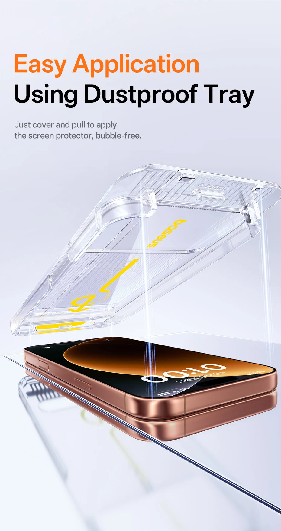 Baseus Tempered Glass for iPhone 17 16 15 14 13 12 Pro Max Screen Protector HD With Cleaning Kit Anti Peeping Dust-proof Glass - Shoppiline