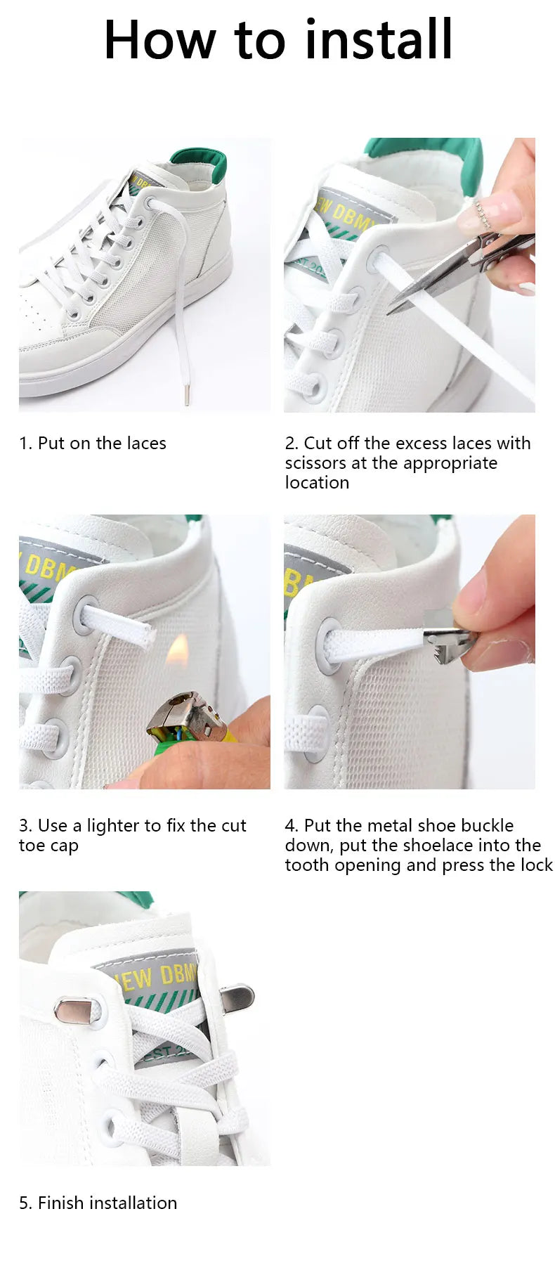 1 Paar Schnürsenkel ohne Binden, Metallschnallen, elastisch für Sneaker, Einheitsgröße für Erwachsene und Kinder, Schnell-Schnürsenkel, Lazy Sport Gummischnürsenkel