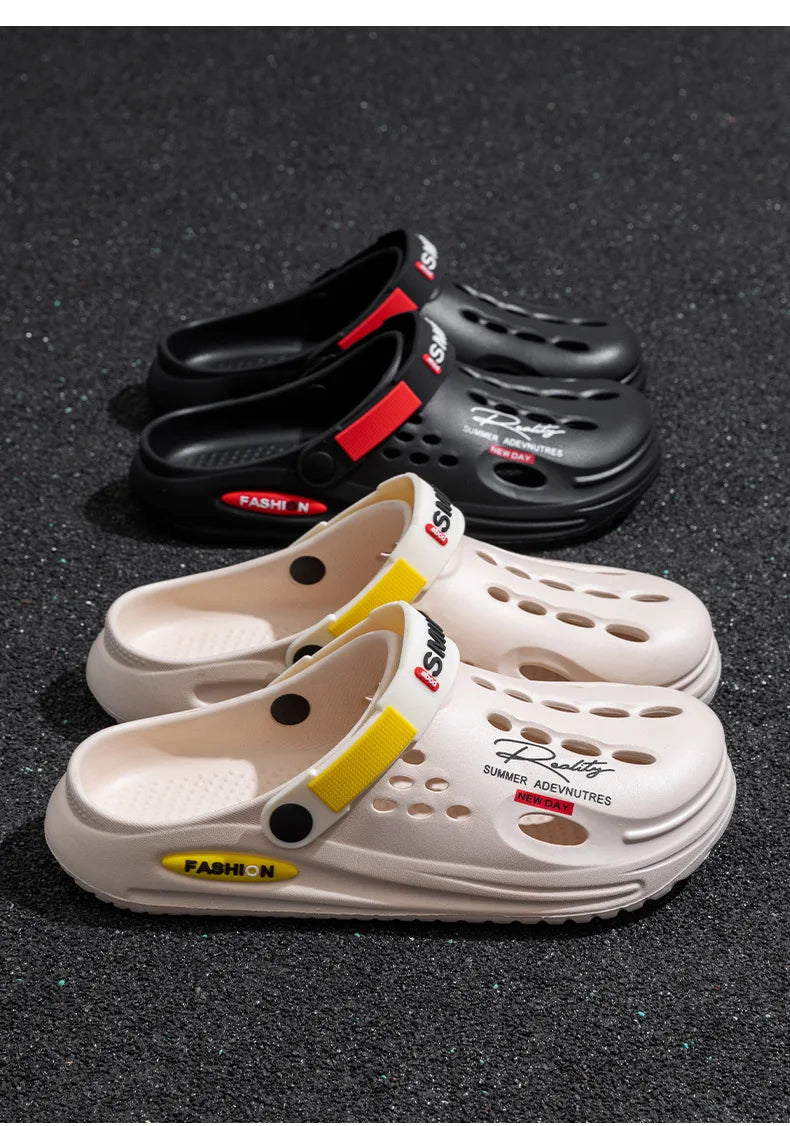 Summer Clogs Sandals Men Clogs EVA Slippers Soft Sole Breathable Beach Slippers Men Home Slippers Outdoor Antiskid Slippers