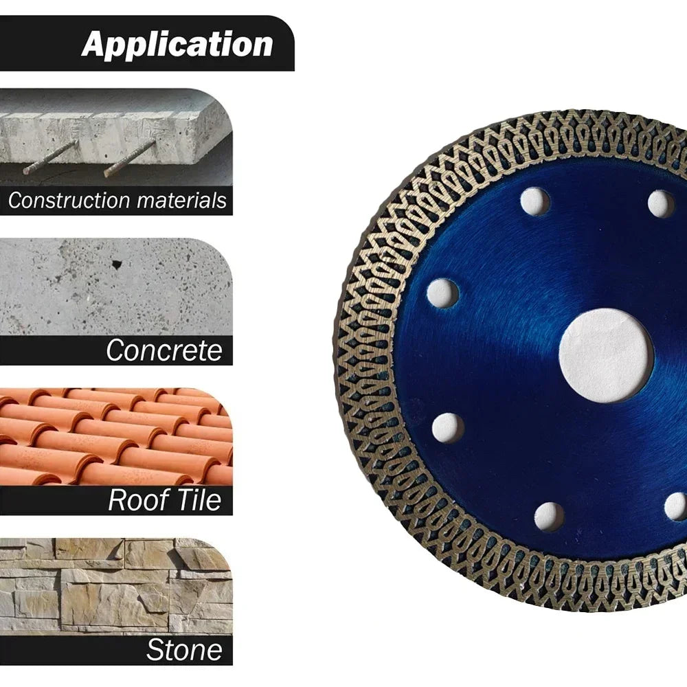 105MM/115MM/125MM Turbo Diamond Saw Blade Granite Marble Cutting Disc Porcelain Tile Ceramic 3 Size Angle Grinder