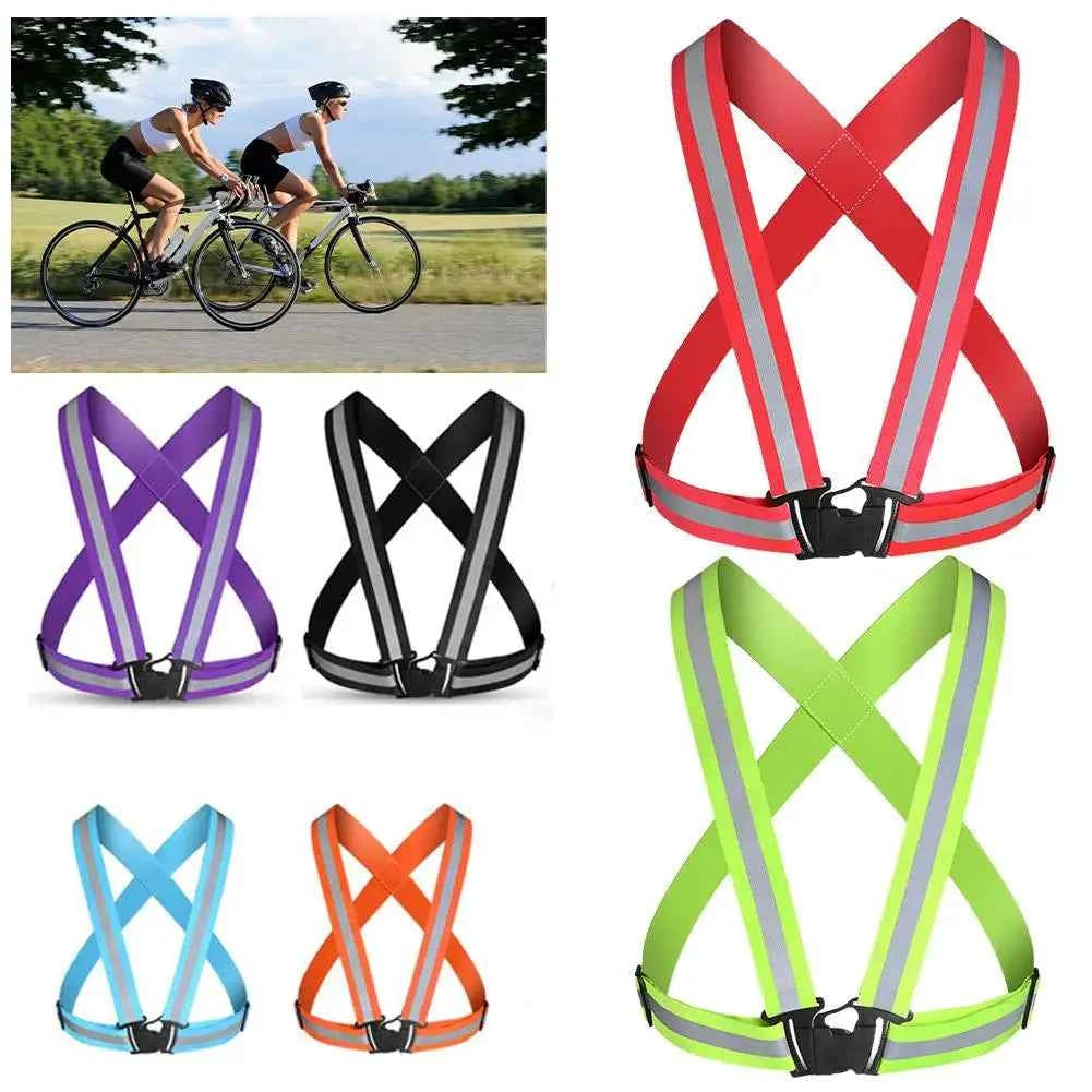 New Highlight Reflective Straps Night Running Riding Clothing Vest Adjustable Safety Vest Elastic Band For Adults and Children