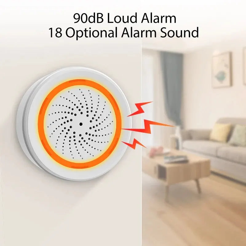 ONENUO Tuya Zigbee Smart Siren Alarm For Home Security with Strobe Alerts Support USB Cable Power and Built-in Battery - Shoppiline