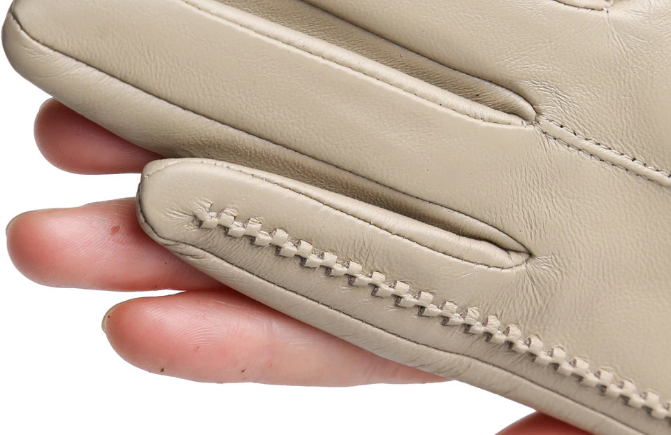 Women's sheepskin gloves winter warm plus velvet short thin touch screen driving color women's leather gloves good quality -2226