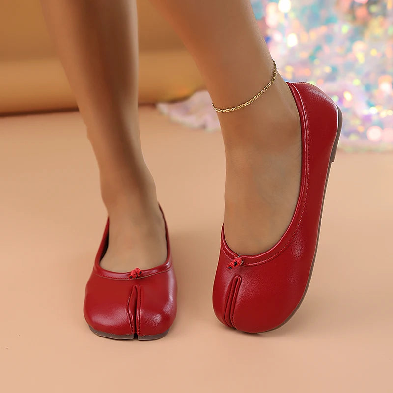 Chaussures plates Tabi pour femmes - Ballerines décontractées à enfiler avec bout fendu, Escarpins élégants et mocassins nouveauté été 2026