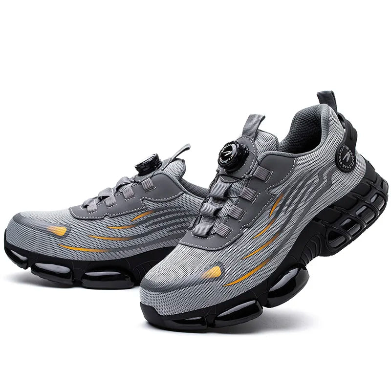 Rotary Buckle Work Safety Shoes For Men and Women Air Soft Sole Lightweight Protective Work Sneakers Men Breathable Boots - Shoppiline