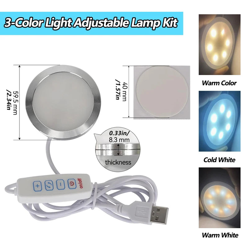 For Bambu Lab Led Lamp Kit Adjustable Light Kit Led Light Parts Hardware DIY Model white /cold/warm light Without Lamp shell 001