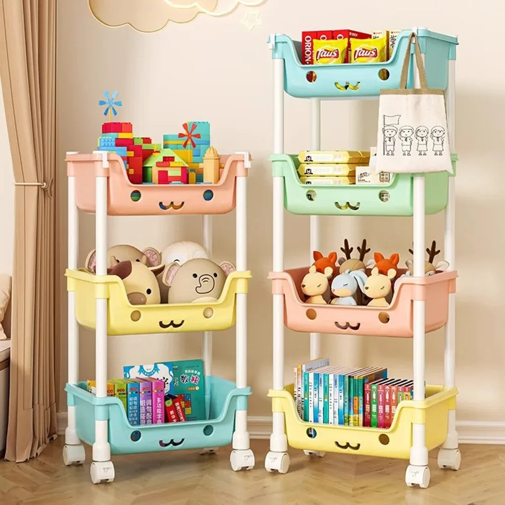 Toy Storage Trolley Bookshelf Snack Rack For Children Storage Organizer Bathroom Accessories Closet Organizer Kitchen Storage - Shoppiline