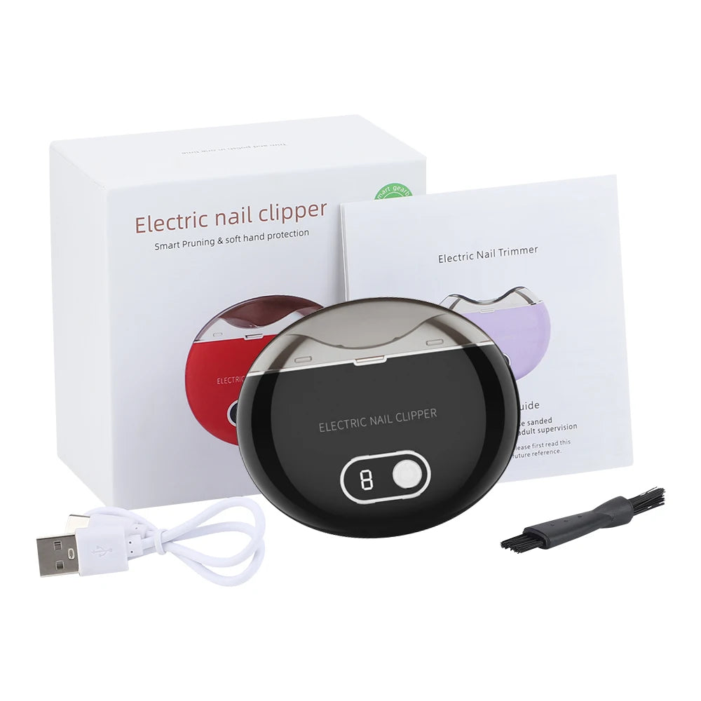 Coupe-ongles électrique avec lumière LED 2 en 1 automatique, lime à ongles, tondeuse pour bébé et adulte, mini outils de manucure, soin des ongles