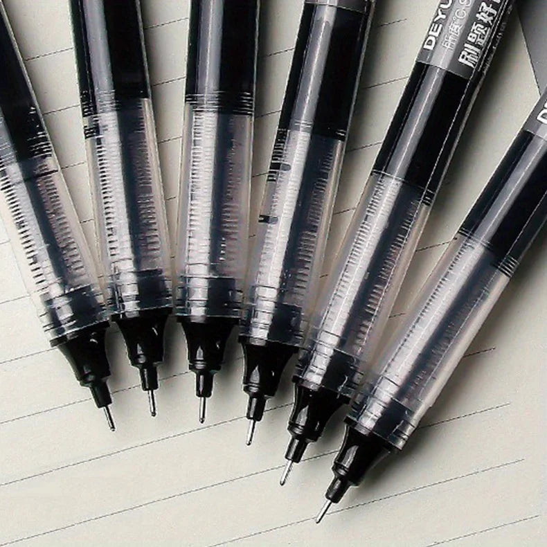 24 stylos bille à encre liquide, séchage rapide, stylo gel pour signature d'examen, pointe de 0,5 mm, encre noire et bleue, pour l'école et le bureau