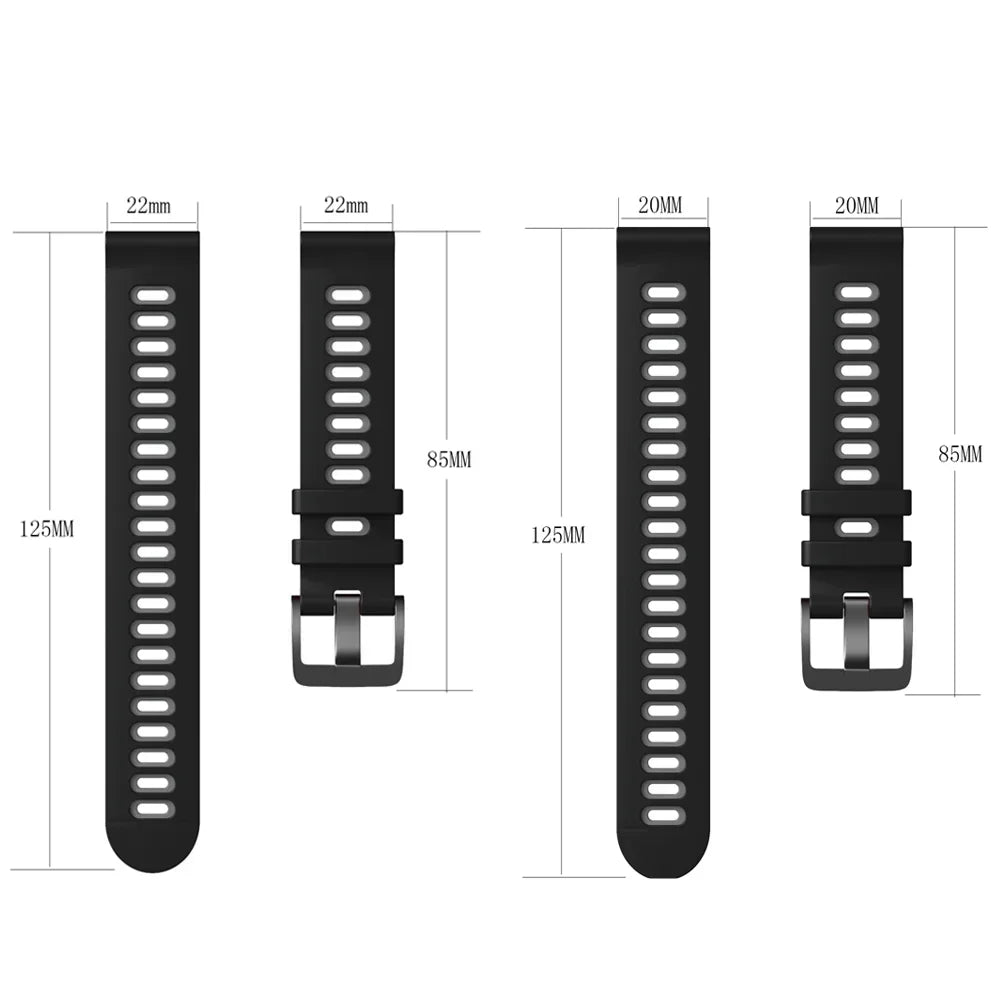 20mm 22mm Strap For Samsung galaxy watch 7 6 5 4 5 pro 44mm/40mm Silicone bracelet Huawei Watch gt 2/3/4/2e Amazfit bip strap
