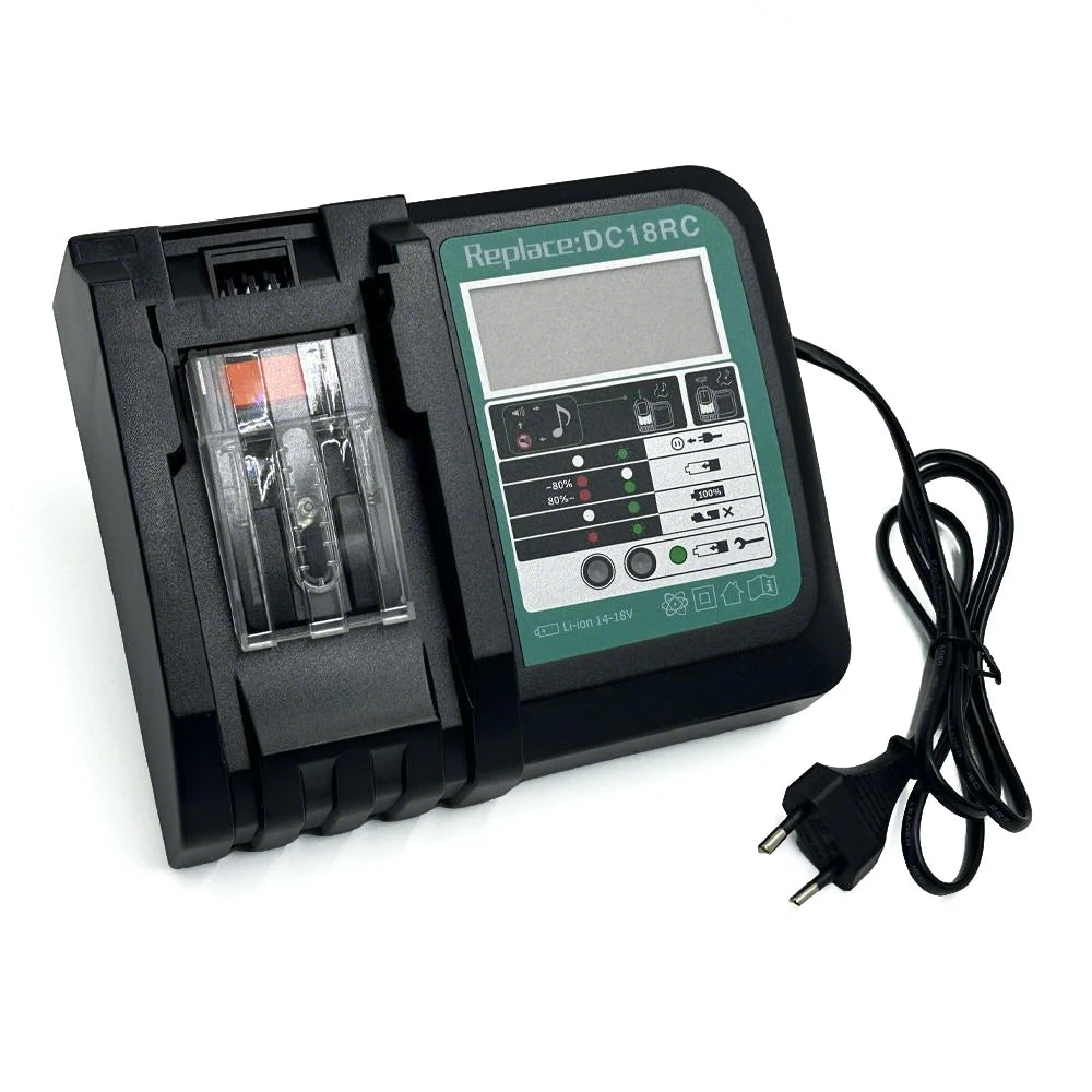 Chargeur rapide de remplacement pour batteries Makita 14,4V - 18V DC18RC pour batteries Li-ion Makita BL1860 BL1850 3,0 A avec affichage LED