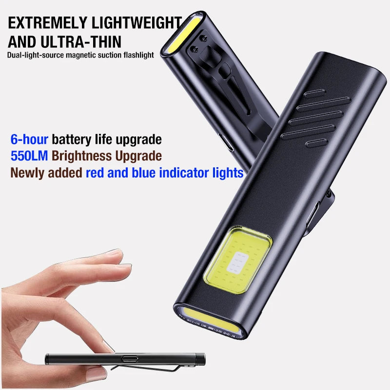 Security Flashing Work Light Warning Light Strong Light Mini Portable Outdoor Maintenance Emergency EDC Flashlight Knife Cap Cli