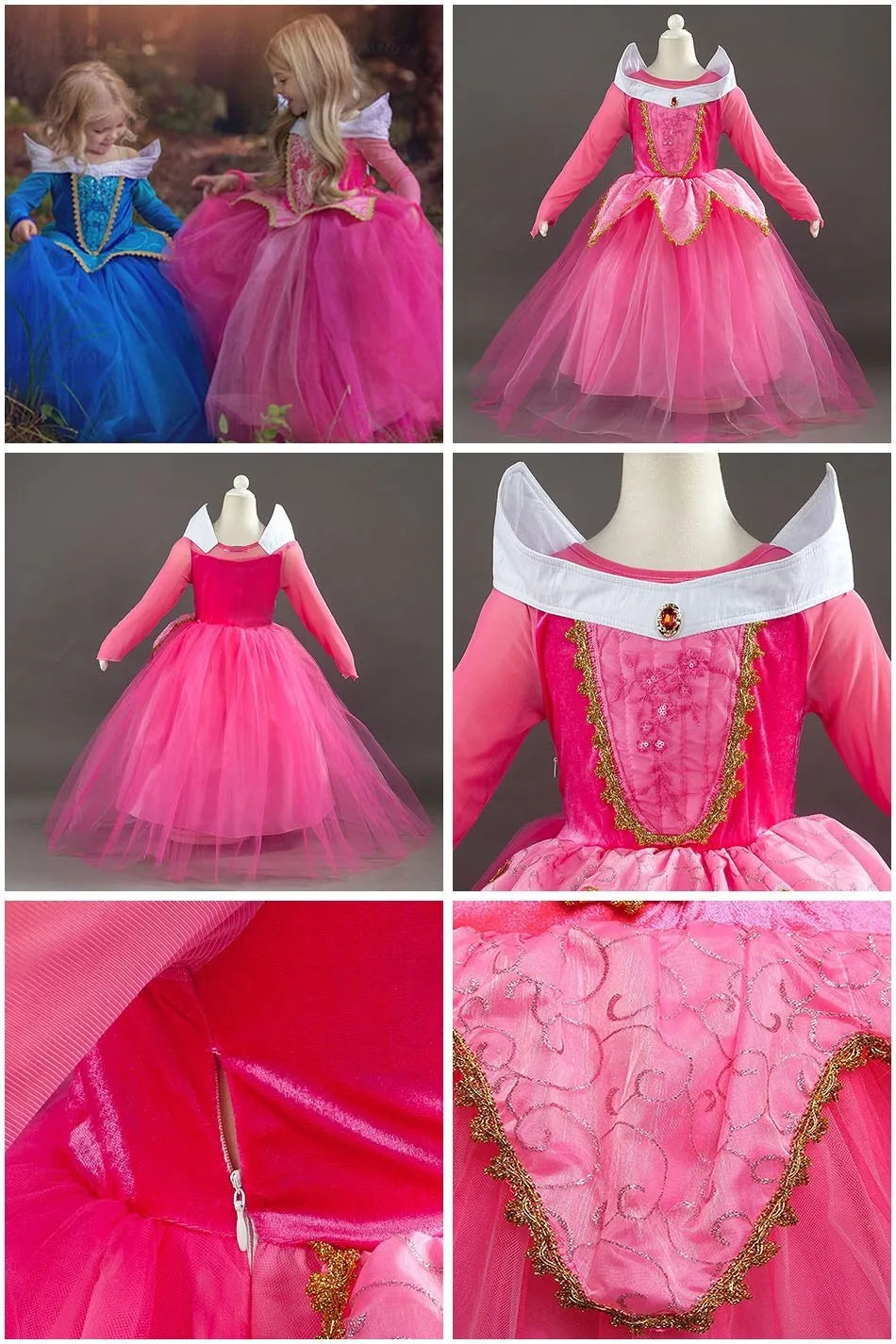 Kids Cinderella Costume Princess Dress for Girls Children Rapunzel Snow White Belle Jasmine Elsa Aurora Cosplay Carnival Dresses