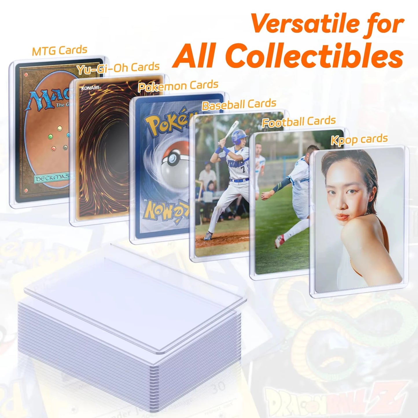 600pcs Hard Card Sleeves And Soft Card Holder Covered With Protective Filmclear Trading Protectors For Pokmone Football Gamecard