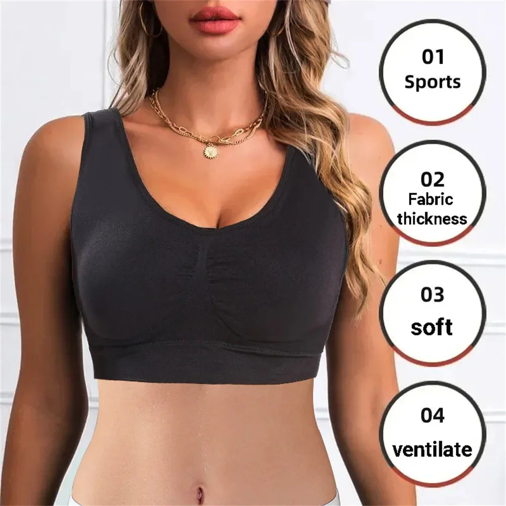 Soutien-gorge sans couture pour femme Crop Top Noir Rayures Verticales Soutien-gorge de sport respirant Brassière de fitness Yoga Sous-vêtements Soutien-gorge de sport