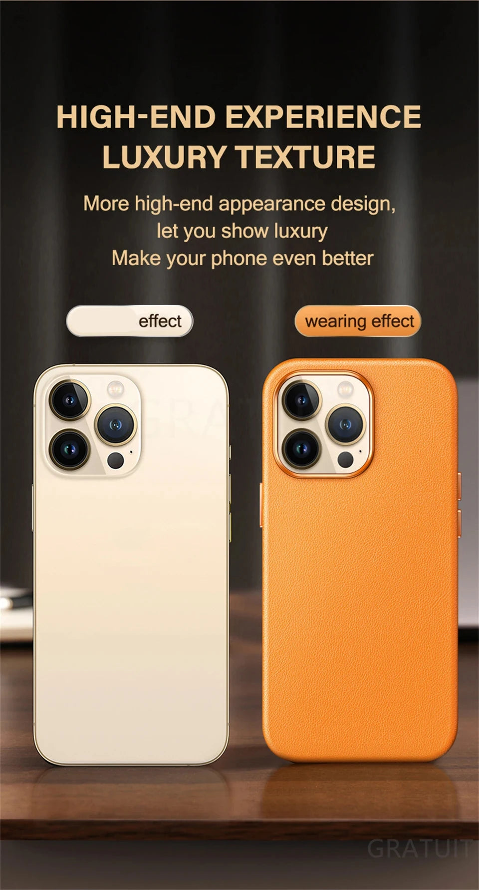 Original Leather Wireless Charging Animation Cases for iPhone 16 15 14 13 Pro Max Magsafe Phone Case Magnetic Cover Accessories - Shoppiline