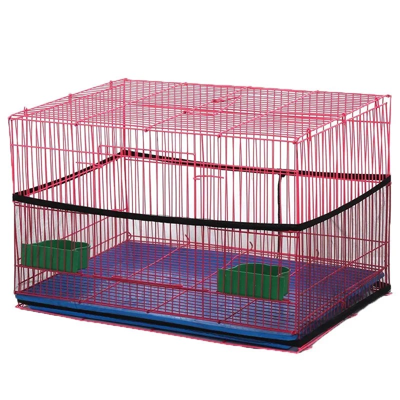 Mesh Bird Cage Cover Shell Skirt Net Easy Cleaning Catcher Guard Bird Cage Stretchy Mesh Parrot Bird Cage Net Jaula Para Pajaros