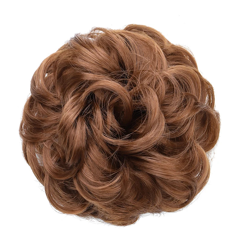 Synthetic Messy Bun Chignon Donut Hair Pad Elastic Hair Rope Rubber Band Black Brown Blonde Hairpiece for Women
