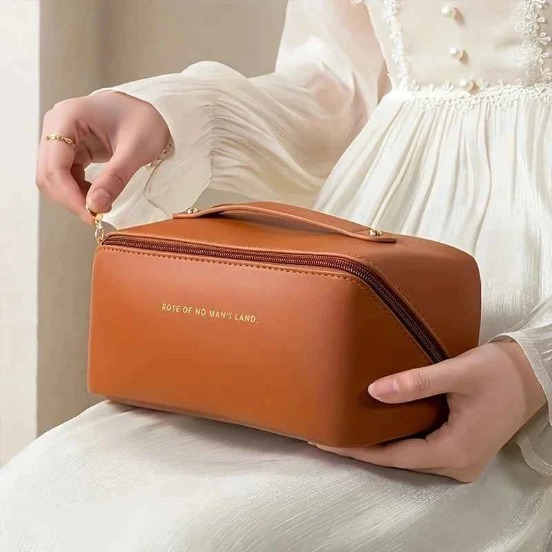 Women  Luxury Large Capacity Cosmetic  Bag Lady Box Travel Makeup Zipper Toiletries Organizer
