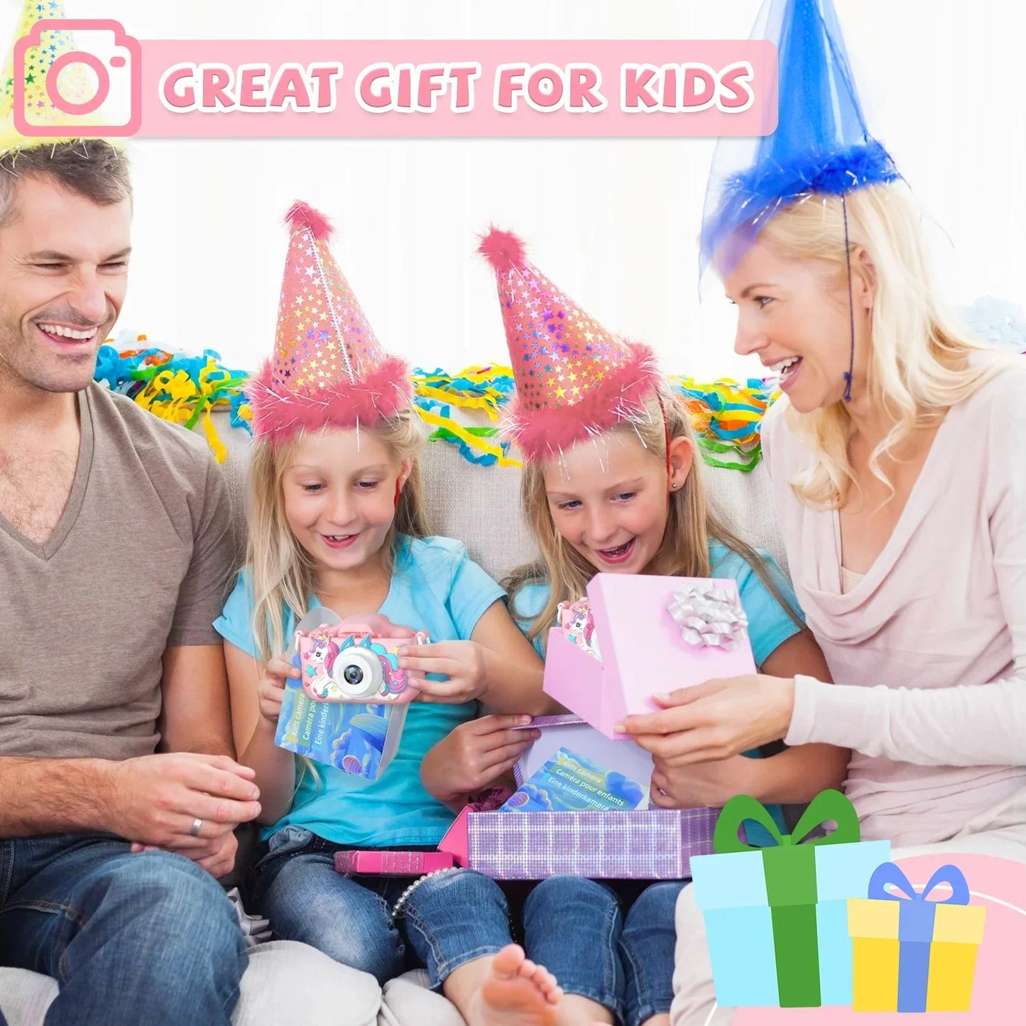 Christmas Children Camera HD 1080P Toddler Digital Video Camera 2.0inch Kids Camera with Silicone Cases Toys for Christmas Gifts - Shoppiline
