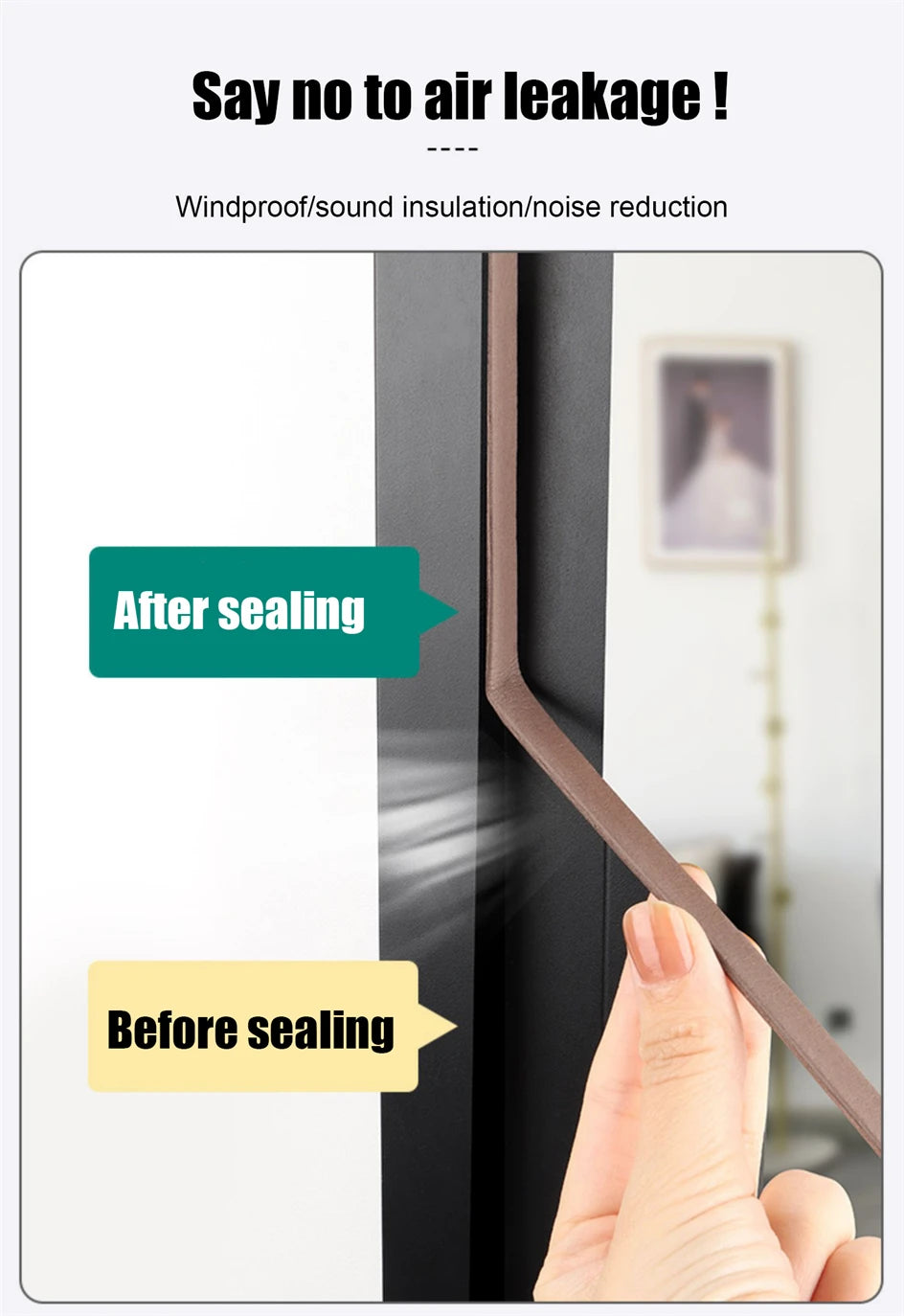 5m/10m Weather Stripping Door Seal Strip Diep Self-adhesive Draft Stopper Tape Window Insulation Noise Rubber Sealing Strip