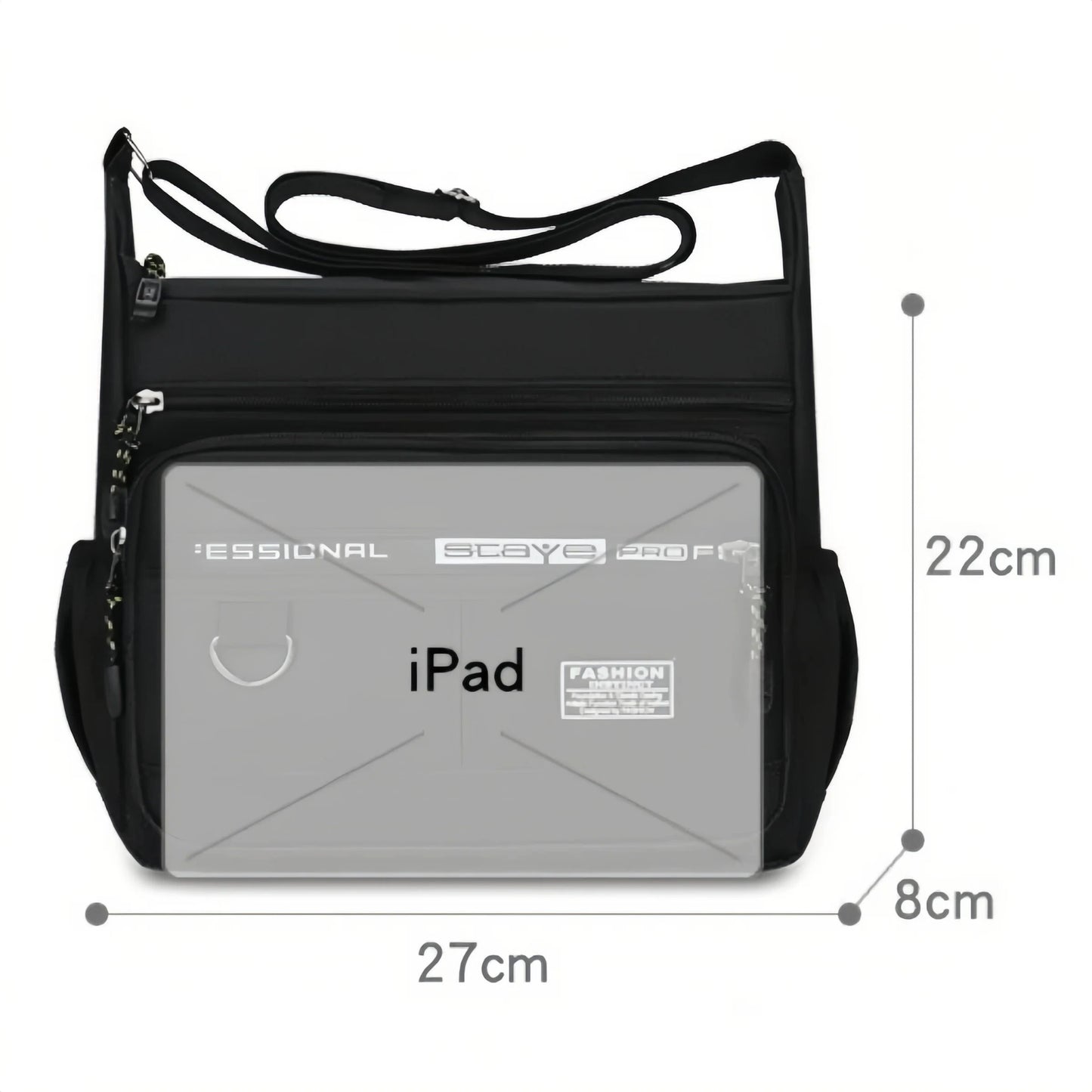 HOMEFISH Men's Cross-Body Bag with Multi-Layered Pockets, Adjustable Shoulder Strap, Business Single-Shoulder Bag