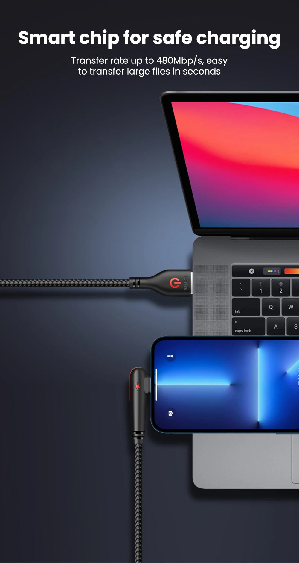 120W USB C Cable 90 Degree For OPPO Fast Charging Cord For Samsung S21 xiaomi 14 iPhone15 Quick Charging Data Wire Charger Cable