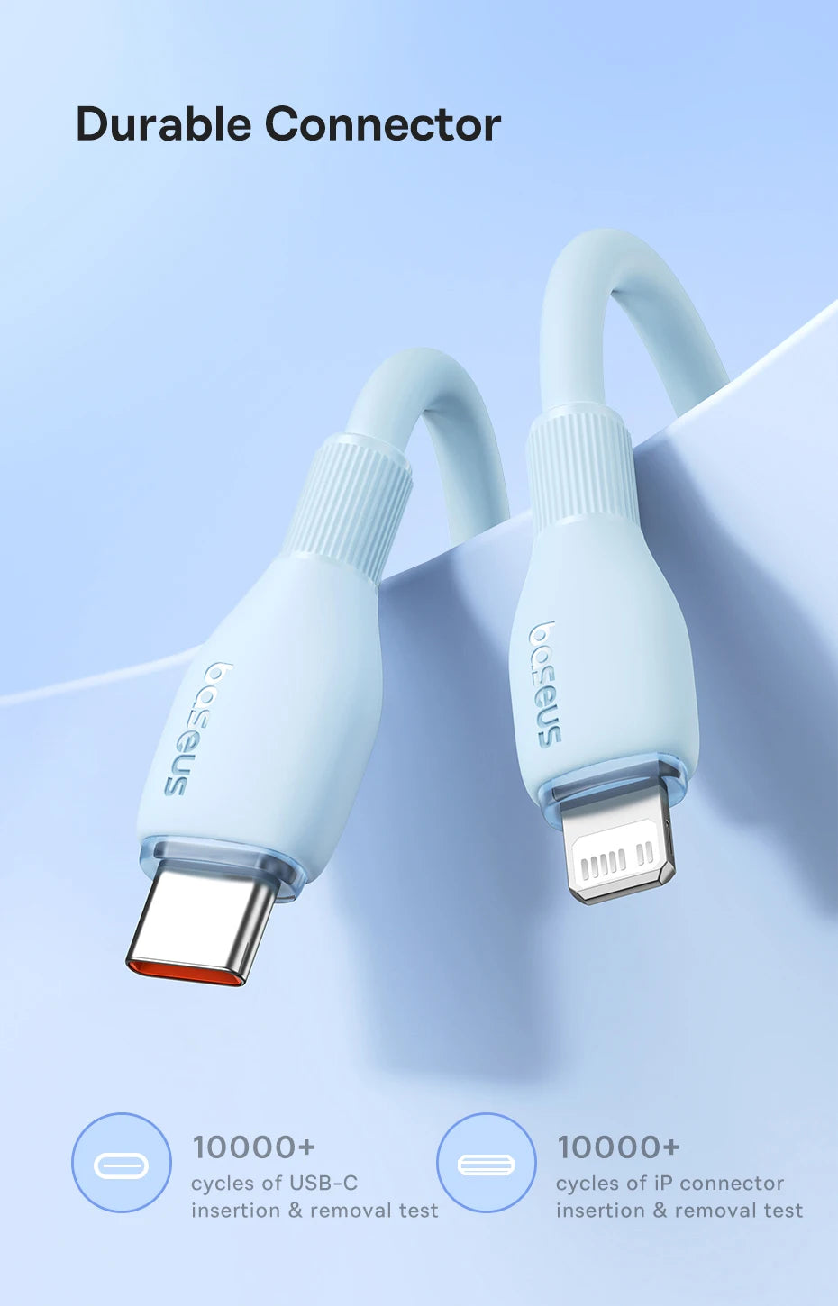 Baseus TPE 20W USB C Cable For IPhone 14 13 12 11 Pro Max XS Fast Charging Cable Type C To Lighting Date Wire For iPad Macbook
