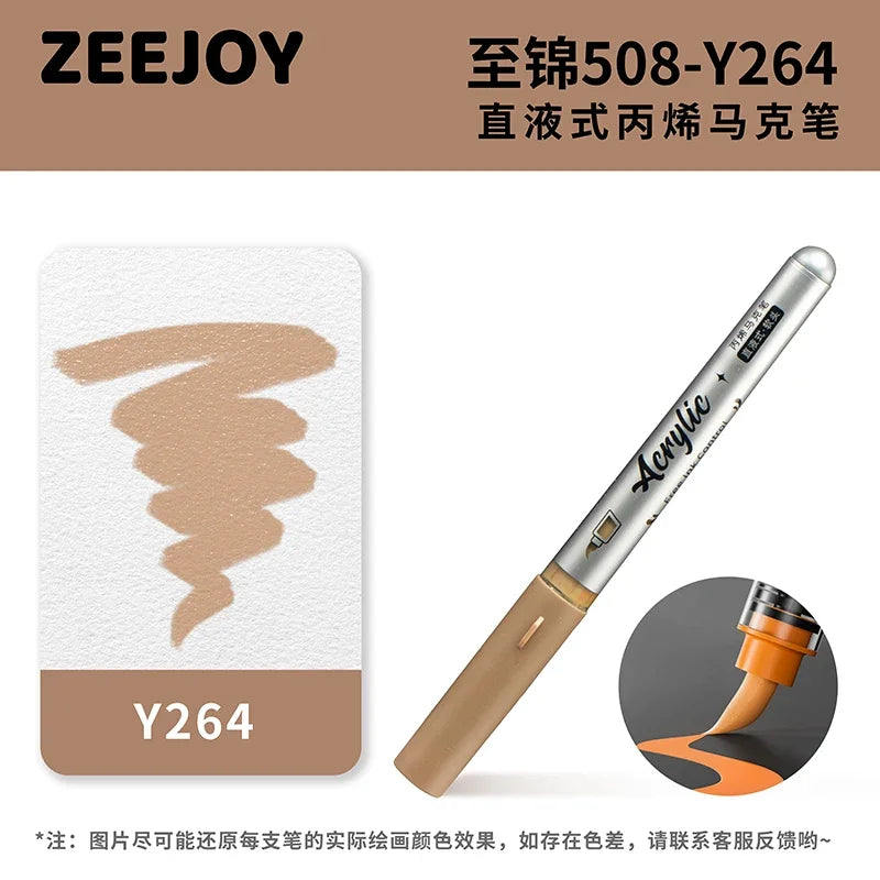 ZEEJOY 120/12/1 Colors Direct Liquid Acrylic Marker Pens Waterproof Pen Soft Brush Nib for Manga School Art Supplies Stationery