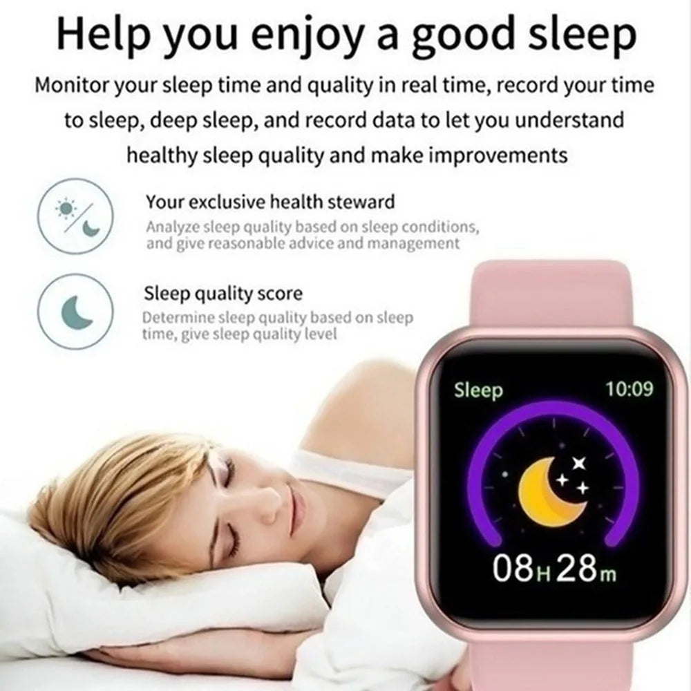 Smartwatch für Damen Herren Armbanduhr Bluetooth Verbundenes Telefon Musik-Player Fitness-Sportarmband Schlafmonitor Digitale Uhren