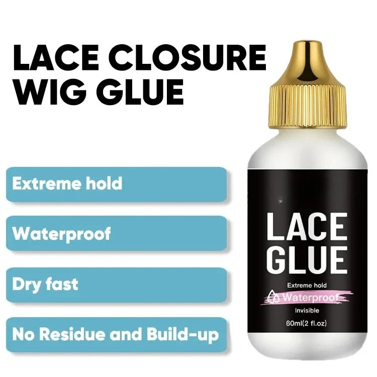 60ml/2fl.oz Wasserfester Perückenkleber für Lace-Perücken – Starker Halt, unsichtbar, schnell trocknend & leicht zu entfernen – Geruchloser Kleber für alle Perücken 2026