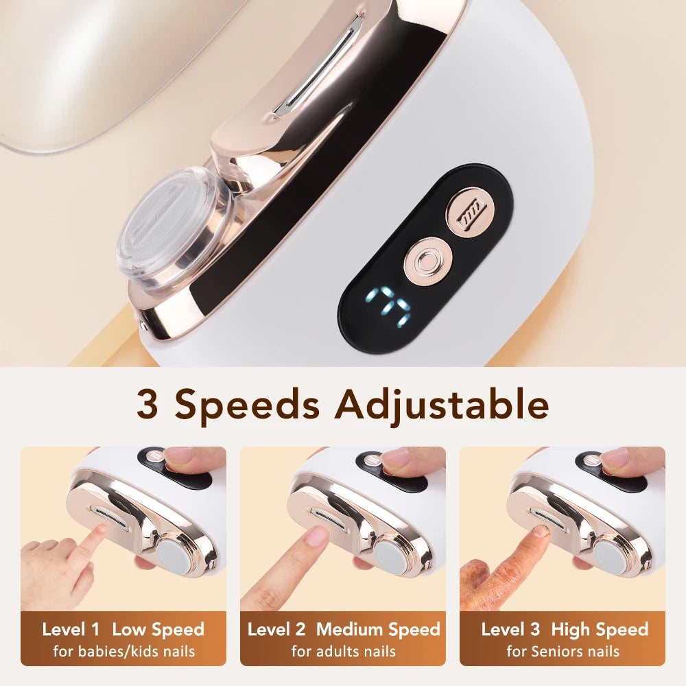 2-en-1 Coupe-ongles électrique, manucure anti-éclaboussures, tondeuse à ongles pour bébé, ciseaux pour les doigts et les orteils, outils de coupe pour ongles épais