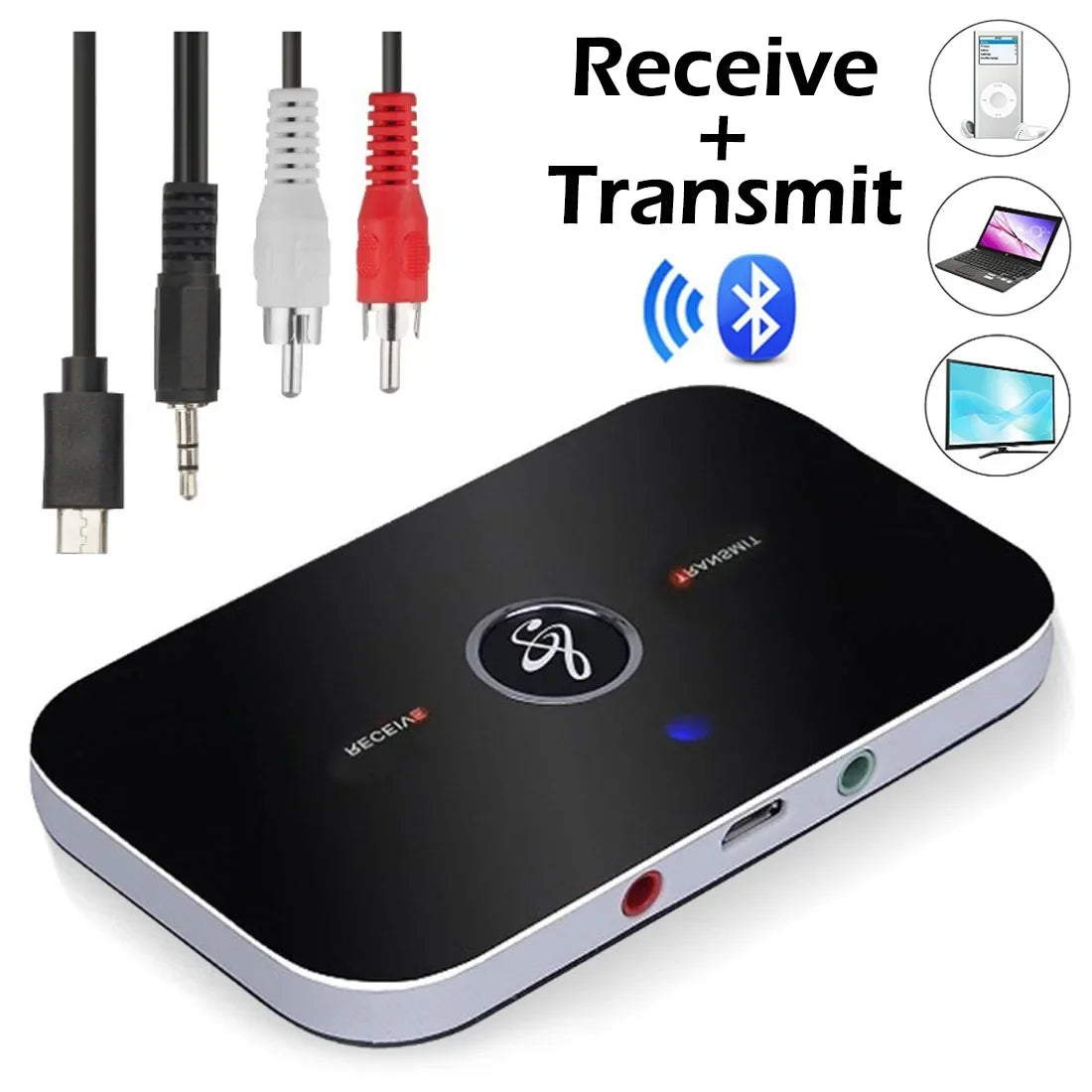 Bluetooth 5.0 Audio Transmitter Receiver RCA 3.5mm AUX Jack USB Dongle Stereo Music Wireless Adapter For Car Kit PC TV Headphone