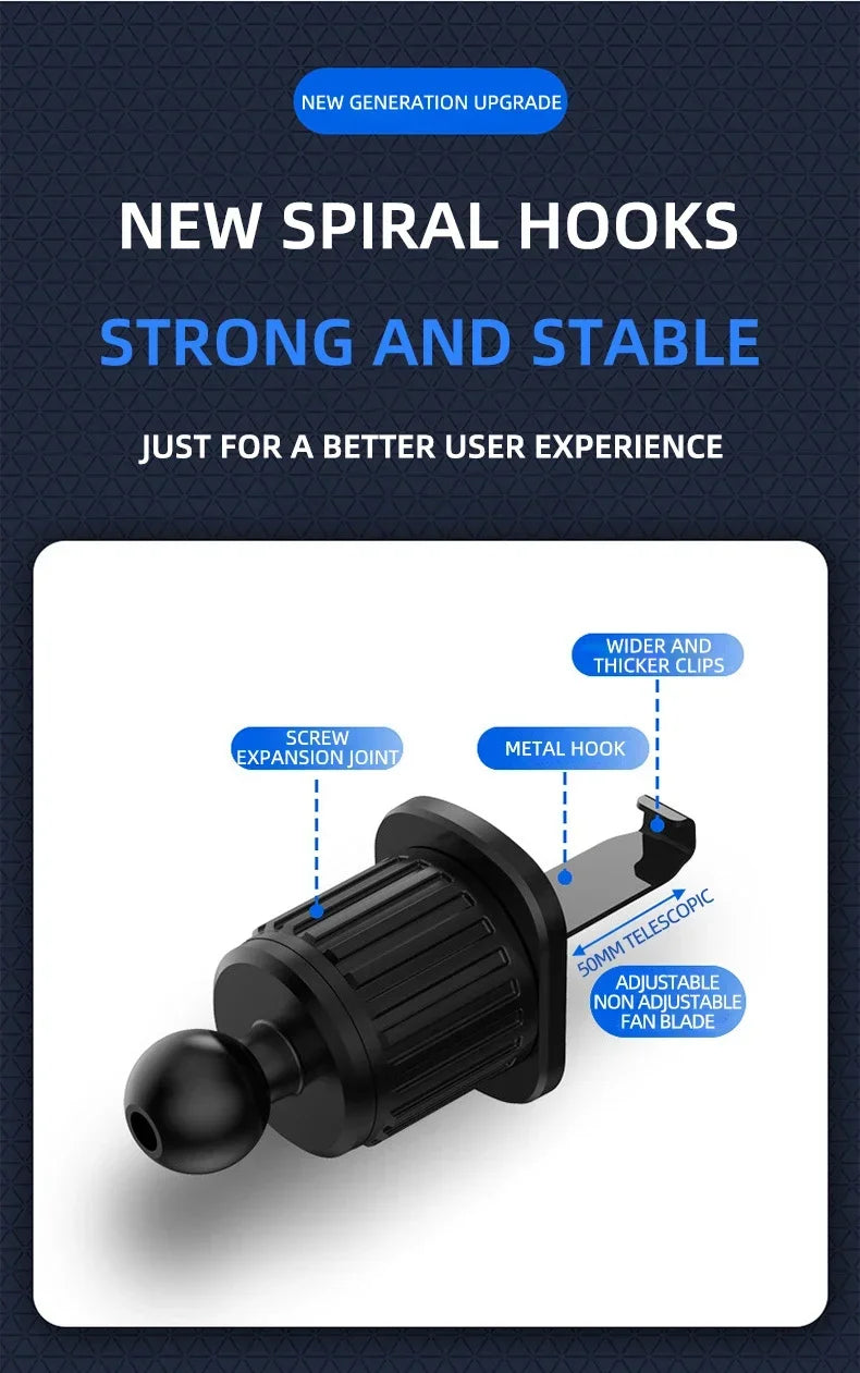 Car Phone Holder Air Vent Clip Mount Universal Mobile Stand for GPS Support Compatible with iPhone 13/12 pro Xiaomi Samsung