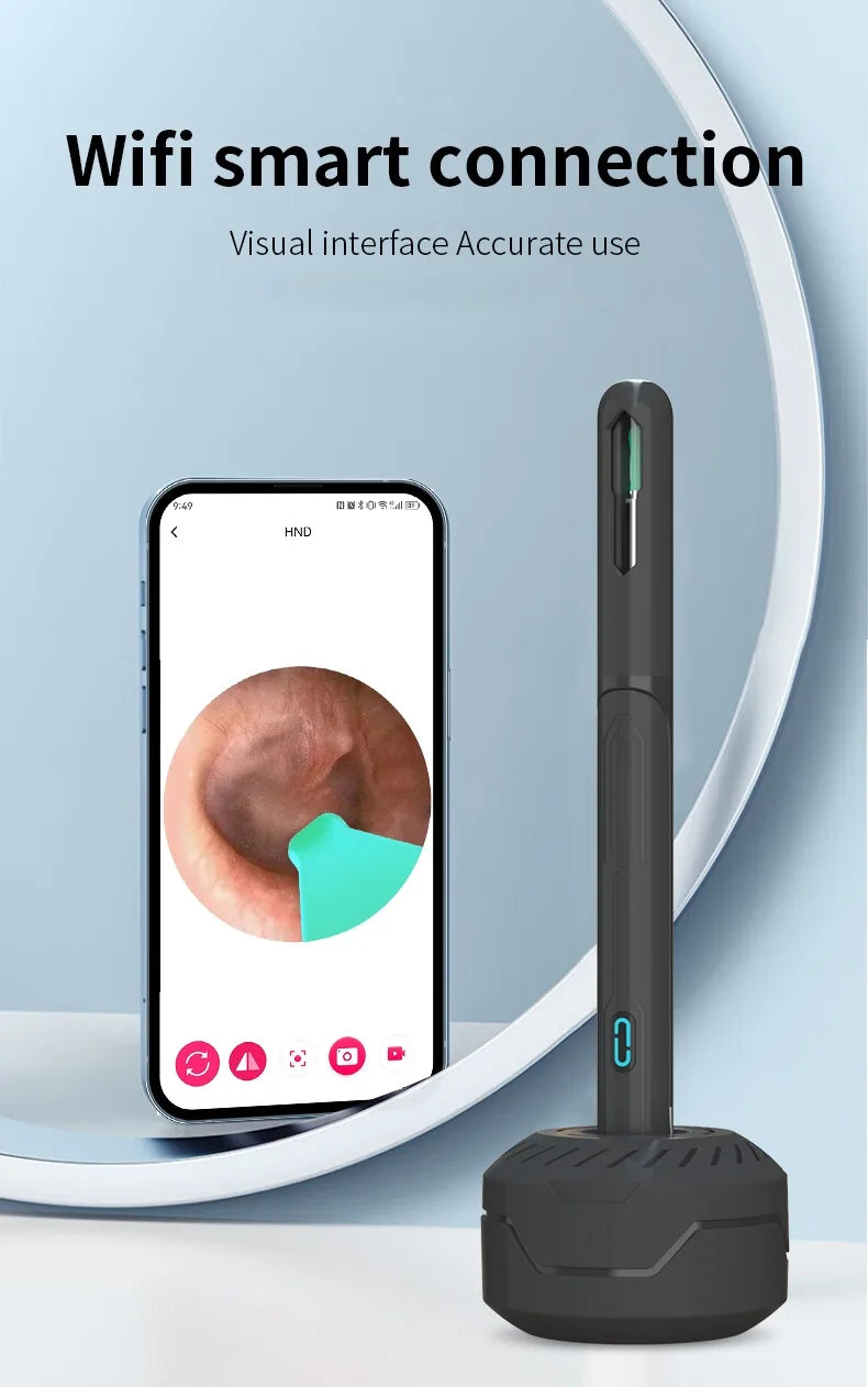 Ear Cleaner with Camera Set HD Ear Sticks Otoscope USB C Charging Endoscope Wax Removal Tool Earpick Ear Cleaning Set NK3 Pro