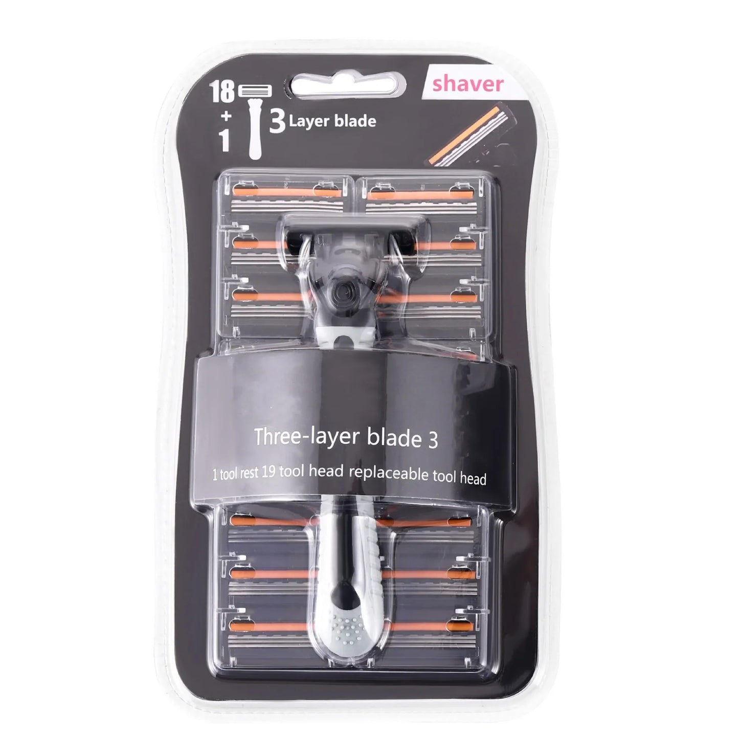 Men's Shaver Stainless Steel Shaving Three Layer Blade Shaver Reusable Razor Imported Blade Professional Barber Shaving Tools