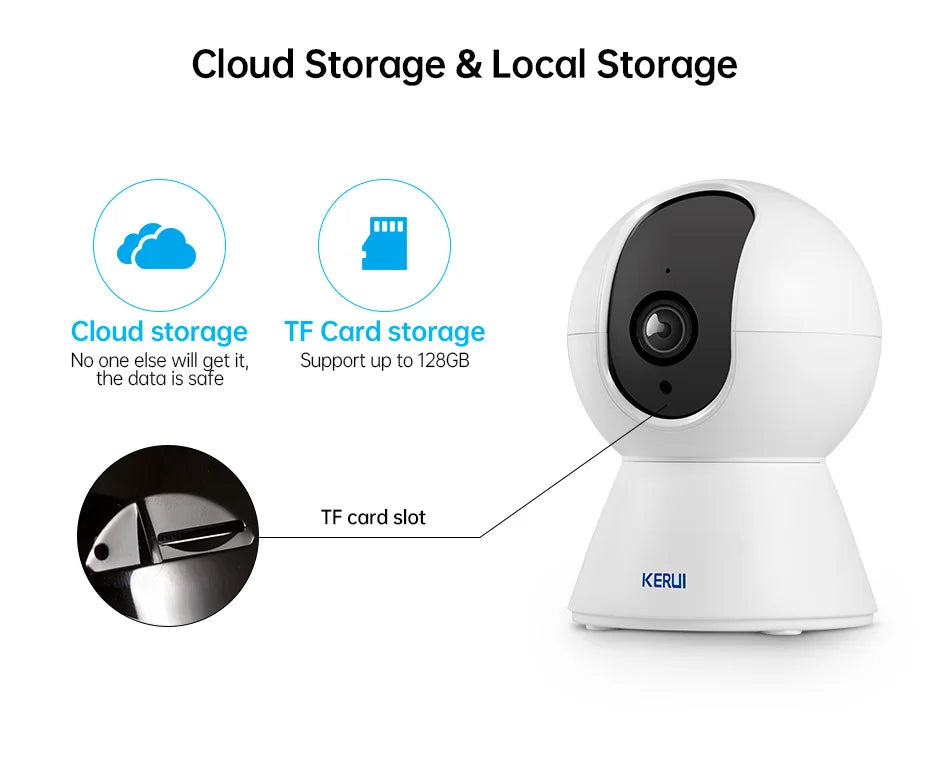 KERUI 5MP 4K WiFi IP Camera Works With Tuya Indoor Wireless Smart Home Security Human Detect Surveillance Camera Auto Tracking - Shoppiline