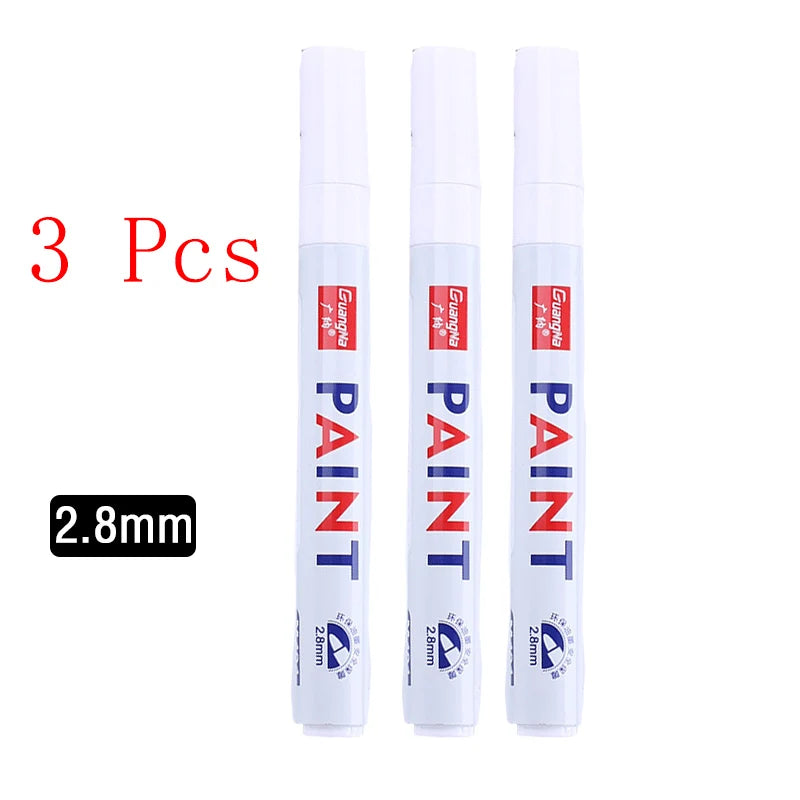 Stylo Marqueur Blanc Ensemble Stylos Gel Blancs Gras Imperméables DIY Graffiti Croquis Marqueur Papeterie Fournitures Scolaires Pinceau