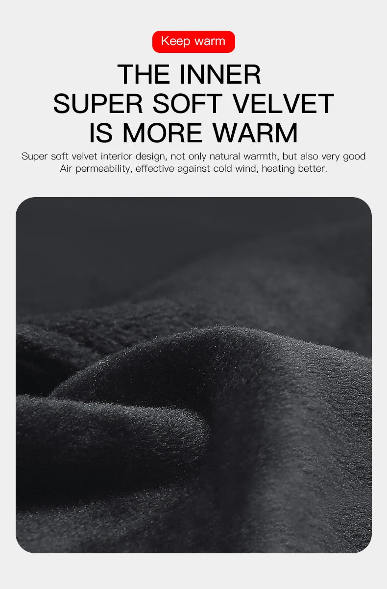 Outdoor Sports Autumn Winter Cycling Gloves Men Splash Proof Warm Windproof Touchscreen Anti-slip Motorbike Gloves Men Black