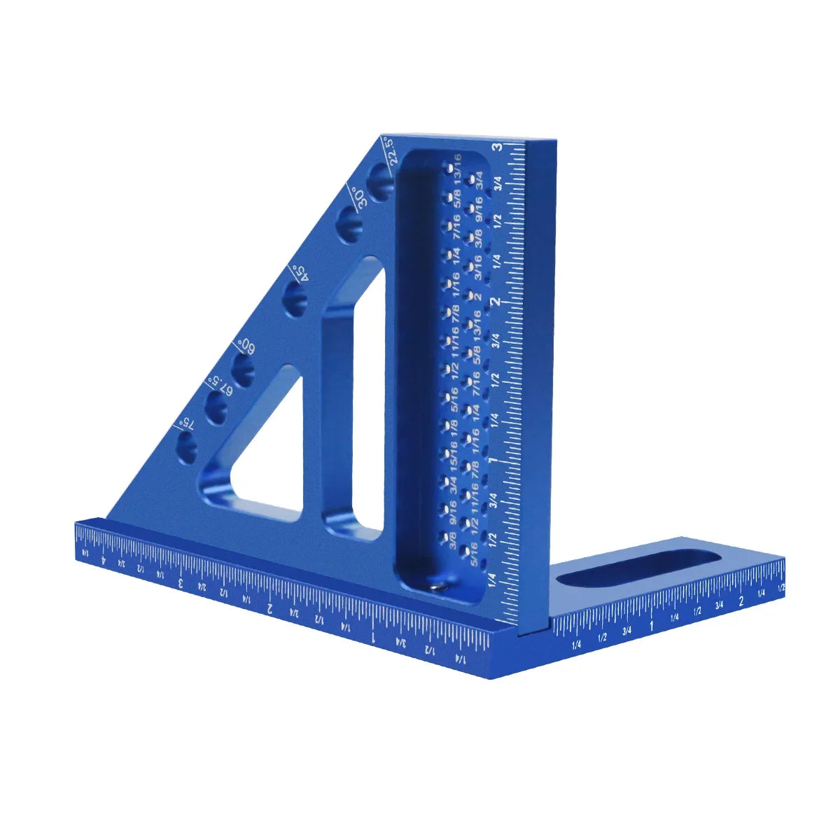 3D Multi-Angle Metric/Inch Measuring Ruler, 45/90 Degree Aluminum Alloy Square Protractor, High Precision Layout Measuring Tool - Shoppiline