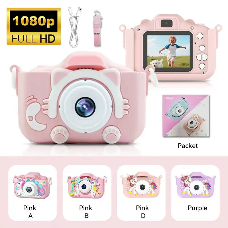 Christmas Children Camera HD 1080P Toddler Digital Video Camera 2.0inch Kids Camera with Silicone Cases Toys for Christmas Gifts - Shoppiline