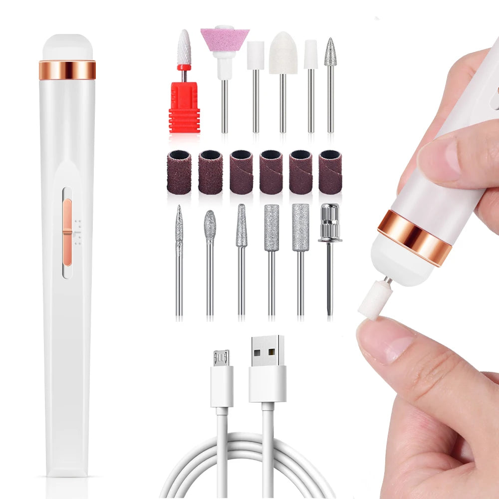 YIKOOLIN Lime à Ongles Électrique Portable avec 4 Vitesses Coupe-Cuticules Outil de Manucure et Pédicure à Piles