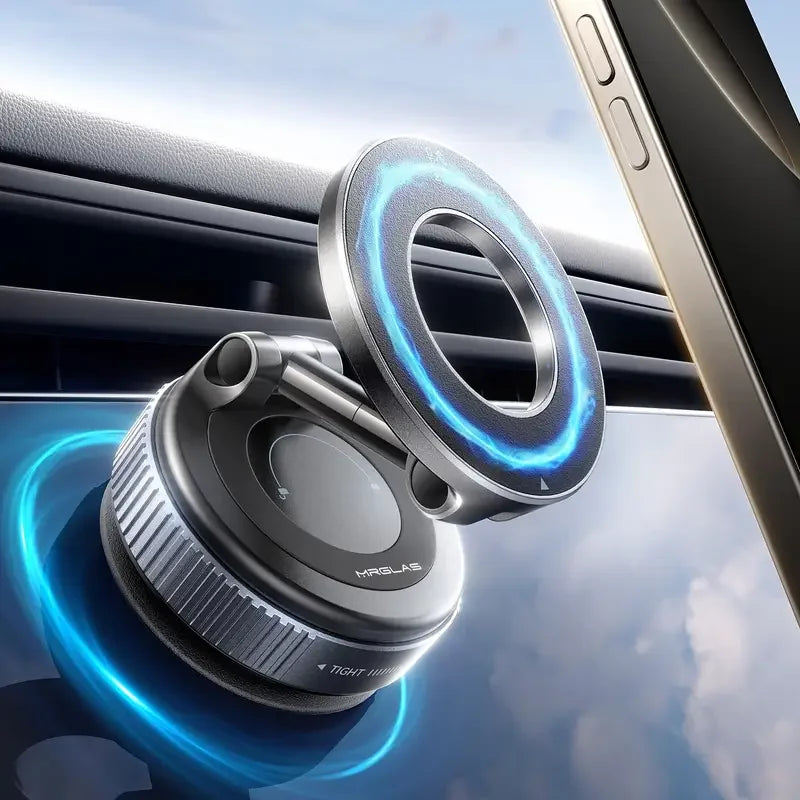 [Upgrade 360° Phone Holder] 360° Adjustable Vacuum Magnetic Mount Car Phone Holder Upgrade Version Compatible with Cars Mirrors
